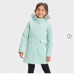 Girls' Faux Wool Jacket - Cat & Jack Mint Green XS mint green